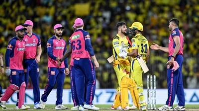 CSK and RR players shake hands (AFP) CSK and RR players shake hands (AFP)