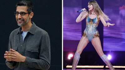 Sundar Pichai compared the Google I/O event to Taylor Swift's Eras Tour. Sundar Pichai compared the Google I/O event to Taylor Swift's Eras Tour.