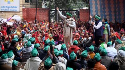 Their demands for compensation and jobs yet to materialise, farmers of villages in Greater Noida and Noida held widespread protests earlier this year and also threatened to march to New Delhi. (Sunil Ghosh/HT Archive) Their demands for compensation and jobs yet to materialise, farmers of villages in Greater Noida and Noida held widespread protests earlier this year and also threatened to march to New Delhi. (Sunil Ghosh/HT Archive)