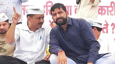 Naveen Jaihind (right) with Arvind Kejriwal (File) Naveen Jaihind (right) with Arvind Kejriwal (File)
