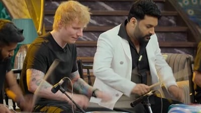 Ed Sheeran and Kapil Sharma in the new episode. Ed Sheeran and Kapil Sharma in the new episode.