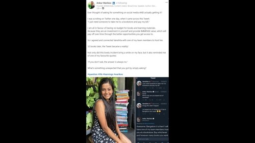 Ankur Warikoo's LinkedIn post. (LinkedIn/@warikoo) Ankur Warikoo's LinkedIn post. (LinkedIn/@warikoo)