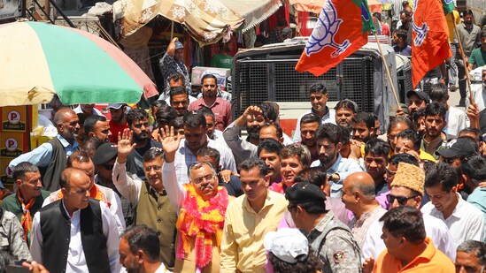 BJP National General Secretary Tarun Chugh during a rally in Poonch district, UT of Jammu and Kashmir.(PTI)