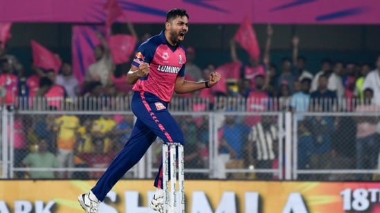 Rajasthan Royals pacer Avesh Khan bagged two wickets in his first over against PBKS (ANI)