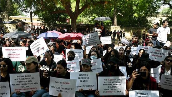 Protesters at a demonstration in New Delhi. (AFP)