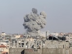 Smoke rises following Israeli strikes, amid the ongoing conflict between Israel and the Palestinian Islamist group Hamas, in Rafah