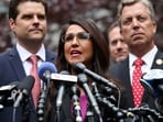 U.S. Representative Lauren Boebert (R-CO) speaks during a press conference after attending the trial of former U.S. President Donald Trump for allegedly covering up hush money payments linked to extramarital affair with Stormy Daniels, at Manhattan Criminal Court in New York City, U.S., May 16, 2024. REUTERS/Andrew Kelly