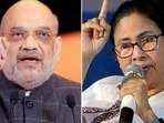 Union Home Minister Amit Shah (left) and West Bengal chief minister Mamata Banerjee. 
