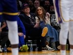Ben Affleck and Jennifer Lopez watch the first half of an NBA basketball game between the Golden State Warriors and the Los Angeles Lakers in Los Angeles, Saturday, March 16, 2024. (AP Photo/Ashley Landis) Ben Affleck and Jennifer Lopez watch the first half of an NBA basketball game between the Golden State Warriors and the Los Angeles Lakers in Los Angeles, Saturday, March 16, 2024. (AP Photo/Ashley Landis)