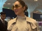 Kiara Advani cut a chic look at the Mumbai airport. Kiara Advani cut a chic look at the Mumbai airport.