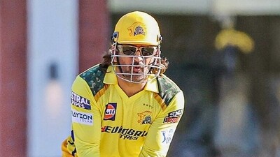 Chennai Super Kings' MS Dhoni during the match against Rajasthan Royals in the Indian Premier League 2024 (IPL)