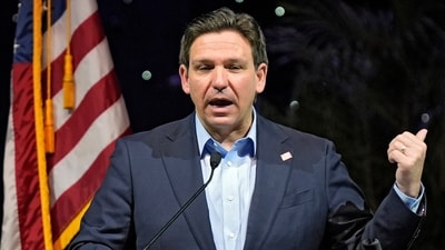 Climate change will be a lesser priority in Florida and largely disappear from state statutes under legislation signed Wednesday, May 15 by Gov. DeSantis, which also bans power-generating wind turbines offshore or near the state's lengthy coastlines. (AP Photo/Chris O'Meara, File) (AP) Climate change will be a lesser priority in Florida and largely disappear from state statutes under legislation signed Wednesday, May 15 by Gov. DeSantis, which also bans power-generating wind turbines offshore or near the state's lengthy coastlines. (AP Photo/Chris O'Meara, File) (AP)
