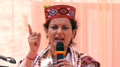 Bharatiya Janata Party (BJP) candidate from Mandi constituency Kangana Ranaut during a public meeting in Manali. (ANI) Bharatiya Janata Party (BJP) candidate from Mandi constituency Kangana Ranaut during a public meeting in Manali. (ANI)