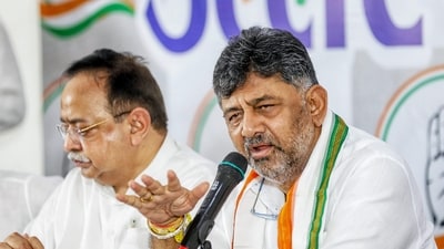 Karnataka deputy chief minister DK Shivakumar during a press conference in Lucknow (ANI) Karnataka deputy chief minister DK Shivakumar during a press conference in Lucknow (ANI)