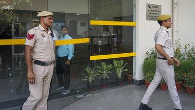 Police outside AAP MP Swati Maliwal's house in New Delhi on May 16 (PTI) Police outside AAP MP Swati Maliwal's house in New Delhi on May 16 (PTI)