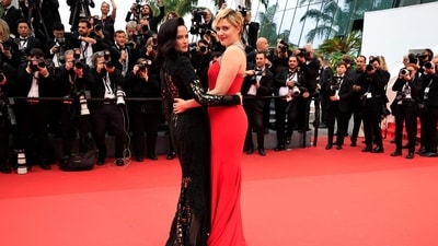 French actor and member of the Jury of the 77th Cannes Film Festival Eva Green and US director and president of the Jury of the 77th Cannes Film Festival Greta Gerwig arrive for the screening of the film Furiosa: A Mad Max Saga. (AFP) French actor and member of the Jury of the 77th Cannes Film Festival Eva Green and US director and president of the Jury of the 77th Cannes Film Festival Greta Gerwig arrive for the screening of the film Furiosa: A Mad Max Saga. (AFP)