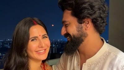 Vicky Kaushal and Katrina Kaif's Karwa Chauth celebrations in 2023 saw her in an orange saree with sindoor and mangalsutra. Both actors shared pictures from the celebrations on Instagram. Vicky Kaushal and Katrina Kaif's Karwa Chauth celebrations in 2023 saw her in an orange saree with sindoor and mangalsutra. Both actors shared pictures from the celebrations on Instagram.