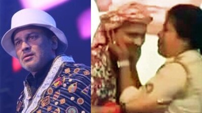 Singer Zubeen Garg with the female fan.