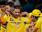 Chennai Super Kings legend MS Dhoni being honoured by the team management Chennai Super Kings legend MS Dhoni being honoured by the team management