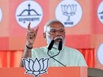 Prime Minister Narendra Modi addresses rally in Mumbai's Shivaji Park(Raju Shinde/HT Photo)