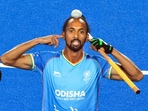Hardik Singh (8) of India reacts during Men's World Cup in 2023(PTI)