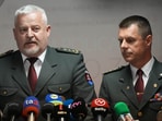 Slovak Police Corps Vice President Lubomir Solak (L) and 2nd Vice President Rastislav Polakovic hold a press conference. (AFP) Slovak Police Corps Vice President Lubomir Solak (L) and 2nd Vice President Rastislav Polakovic hold a press conference. (AFP)