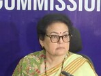 NCW chief Rekha Sharma at Friday's press conference (ANI)