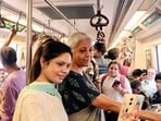 Union Finance minister Nirmala Sitharaman on Friday took the Delhi Metro train to Laxmi Nagar and also interacted with fellow commuters during the journey.