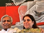 Vijay Mallya (L) condoled the death of Naresh Goyal's wife Anita Goyal. Vijay Mallya (L) condoled the death of Naresh Goyal's wife Anita Goyal.