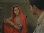 Smita Patil and Girish Karnad in a still from Manthan.