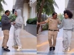 Mumbai's dancing cop Amol Kamble and TikTok sensation Noel Robinson dancing to Calm Down. 