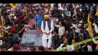 AAP appears to be in the pole position in Punjab. (REUTERS) AAP appears to be in the pole position in Punjab. (REUTERS)