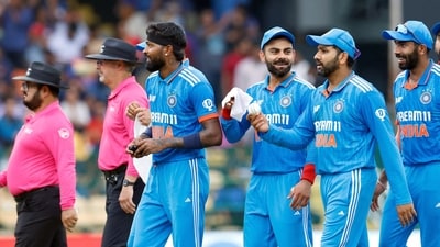 India captain Rohit Sharma and teammates Virat Kohli, Hardik Pandya, Jasprit Bumrah (BCCI Twitter) India captain Rohit Sharma and teammates Virat Kohli, Hardik Pandya, Jasprit Bumrah (BCCI Twitter)