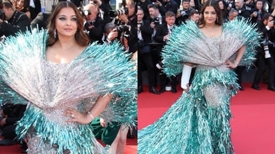 Aishwarya Rai opted for a dramatic look on her second appearance at Cannes 2024. (X) Aishwarya Rai opted for a dramatic look on her second appearance at Cannes 2024. (X)