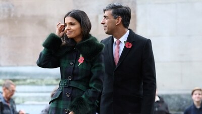 Britain's Prime Minister Rishi Sunak and his wife Akshata Murty (Reuters/File)