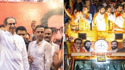CM Shinde expressed confidence his son Shrikant would win big, while Uddhav declared Modi won’t be PM after June 4 (Pramod thame and Ht photo) CM Shinde expressed confidence his son Shrikant would win big, while Uddhav declared Modi won’t be PM after June 4 (Pramod thame and Ht photo)