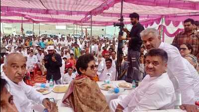 Earlier this week, Congress leader Chander Mohan visited several villages in Fatehabad. While addressing the people, he claimed that Selja will be the next chief minister of Haryana. (HT Photo) Earlier this week, Congress leader Chander Mohan visited several villages in Fatehabad. While addressing the people, he claimed that Selja will be the next chief minister of Haryana. (HT Photo)