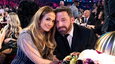Jennifer Lopez with Ben Affleck during the ceremony. Jennifer Lopez with Ben Affleck during the ceremony.