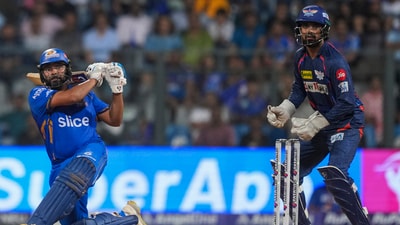 Chasing 215 runs, MI were restricted to 196/6 in 20 overs, despite half-centuries from Rohit Sharma (68) and Naman Dhir (62*).&nbsp; (PTI)