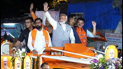 Prime Minister Narendra Modi campaigning in Mumbai (Bloomberg) Prime Minister Narendra Modi campaigning in Mumbai (Bloomberg)