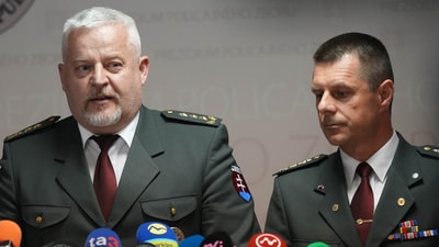 Slovak Police Corps Vice President Lubomir Solak (L) and 2nd Vice President Rastislav Polakovic hold a press conference. (AFP) Slovak Police Corps Vice President Lubomir Solak (L) and 2nd Vice President Rastislav Polakovic hold a press conference. (AFP)