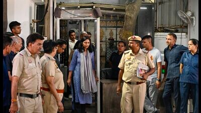 Swati Maliwal leaves Delhi CM Arvind Kejriwal's residence on Friday. (PTI) Swati Maliwal leaves Delhi CM Arvind Kejriwal's residence on Friday. (PTI)