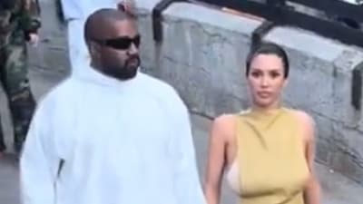 Bianca Censori spotted barefoot at Disneyland during outing with Kanye West (TikTok/ X, formerly Twitter)