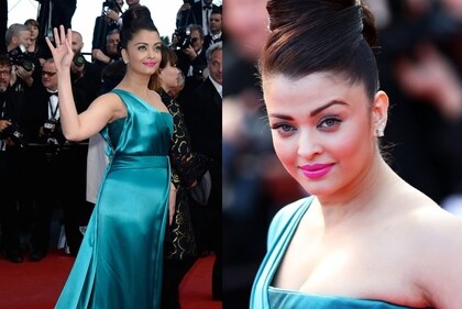 Aishwarya Rai Bachchan in teal blue at Cannes 2013 Aishwarya Rai Bachchan in teal blue at Cannes 2013