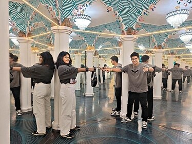 Shinni Mehta and Saksham Arora on a date at the Museum of Illusions in Connaught Place. Shinni Mehta and Saksham Arora on a date at the Museum of Illusions in Connaught Place.