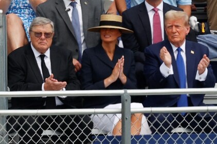 Former U.S. President Donald Trump and Melania Trump attend the graduation ceremony of their son Barron Trump, in West Palm Beach, Florida, U.S. May 17, 2024. REUTERS/Marco Bello (REUTERS)