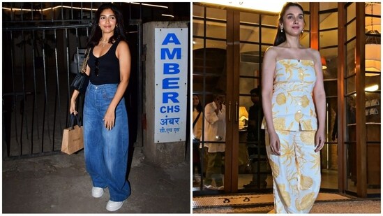 Aditi Rao Hydari stuns in stylish co-ord set, Bhumi Pednekar slays in denim look (HT photo/VarinderChawla)