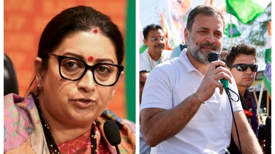 BJP leader Smriti Irani and Congress' Rahul Gandhi. (File)