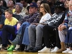 LOS ANGELES, CALIFORNIA - MARCH 16: Actors Ben Affleck and Jennifer Lopez look on from the front row during the first half of a game between the Golden State Warriors and the Los Angeles Lakers at Crypto.com Arena on March 16, 2024 in Los Angeles, California.