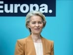 Ursula von der Leyen, President of the European Commission, is pictured during a press conference after a board meeting of the Christian Democratic Union (CDU) in Berlin, Germany, Monday, Feb. 19, 2024. Ursula von der Leyen announced her intention to run for a second term as EU commission president. (AP Photo/Markus Schreiber)